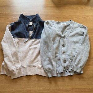 Crewcuts Two-Tone Pullover and Gray Cardigan Set